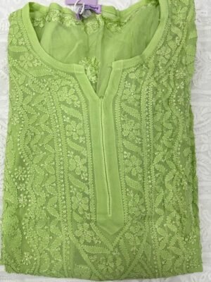 Georgette Suit with Chikankari Work | Green