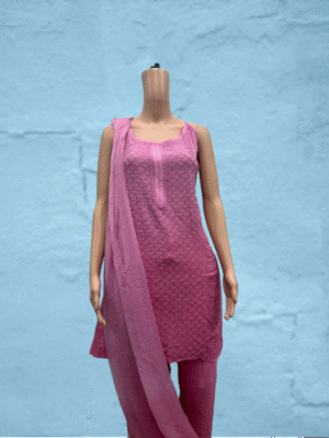 Georgette Short Spaghetti set 3 Pc | Light Pink