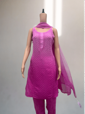 Georgette Short Spaghetti set 3 Pc | Pink