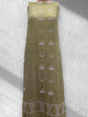 Georgette 3 Pc Suit with Cutdana, Pearl and Chikankari Work | Green